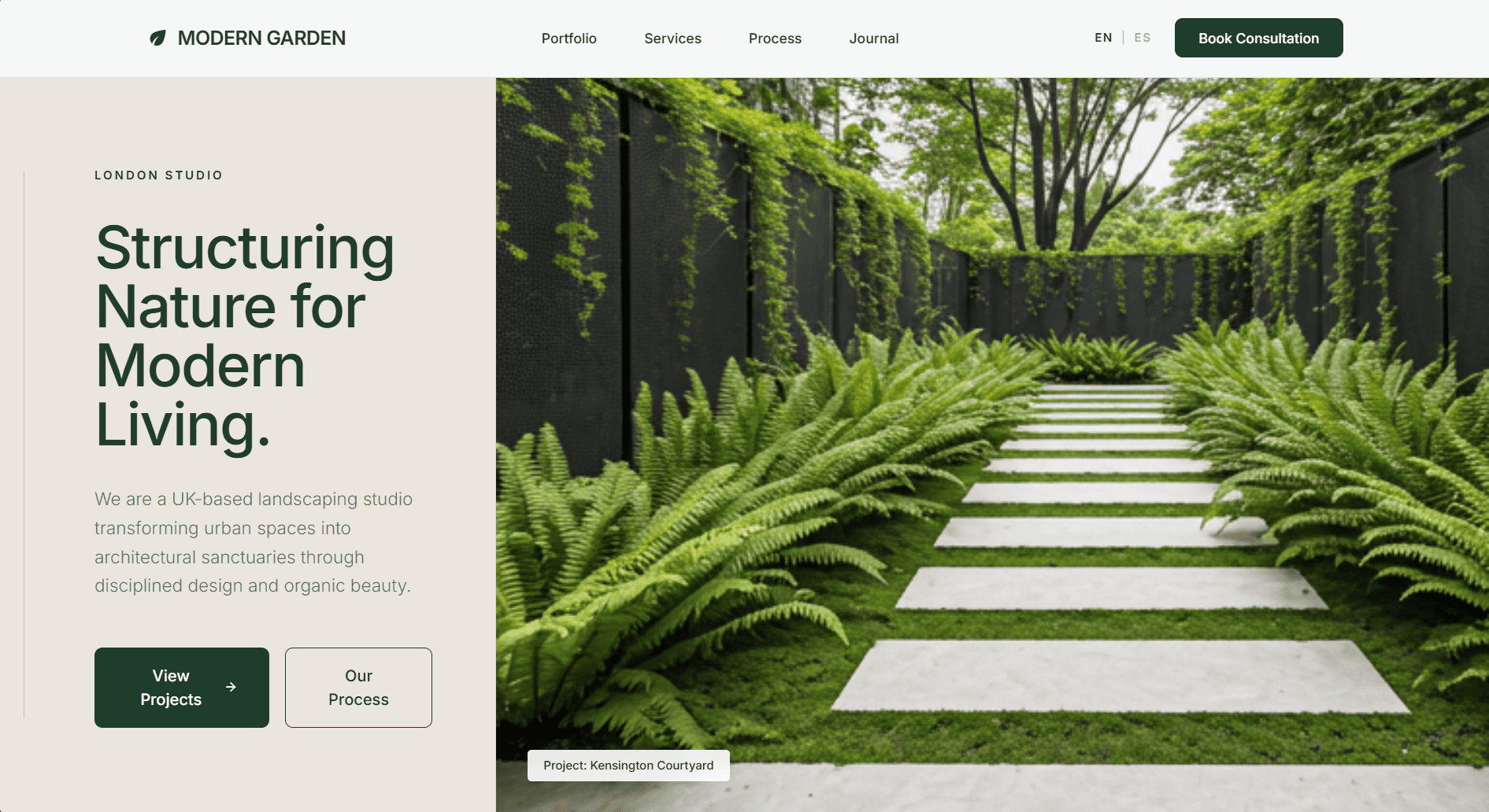 Modern landscaping studio in London