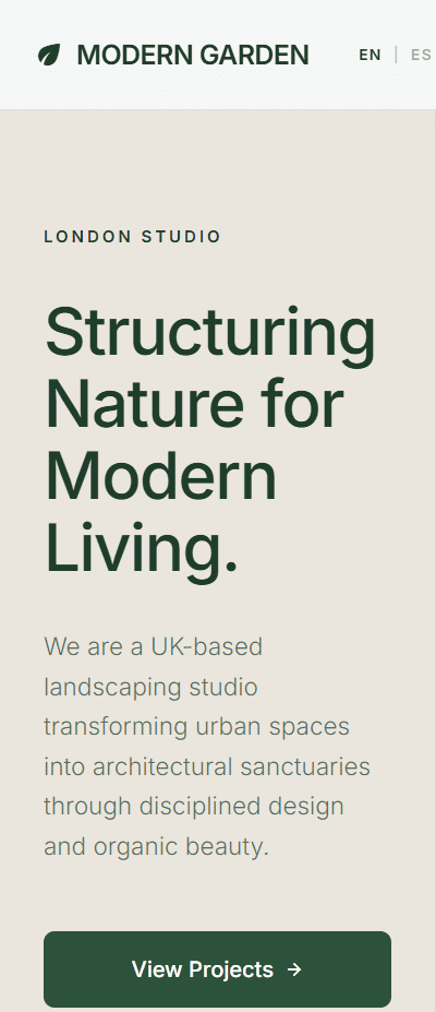 Modern landscaping studio in London mobile