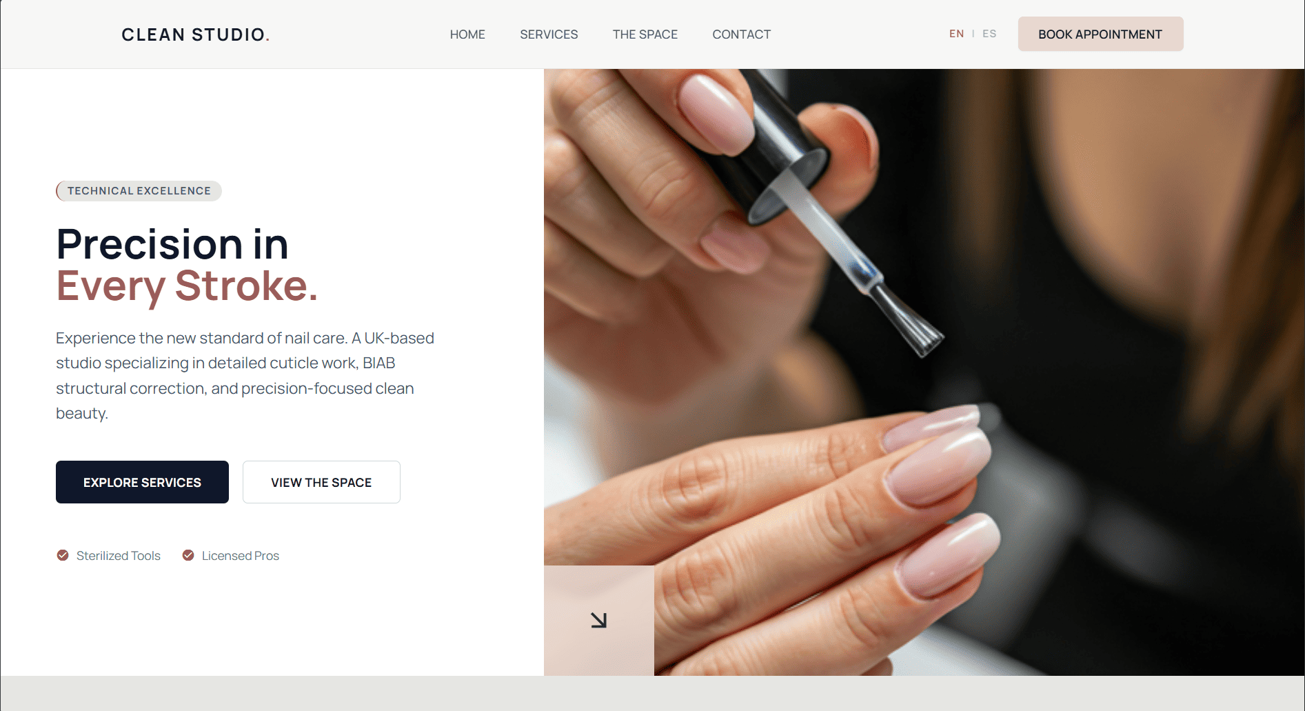 Technical nail studio in London