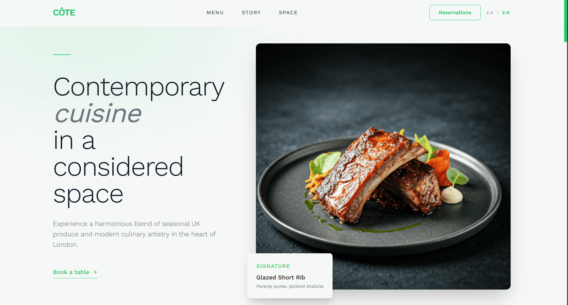 Chef-led restaurant in London