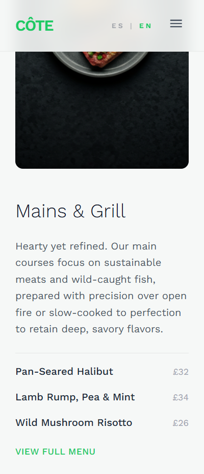 Chef-led restaurant in London mobile